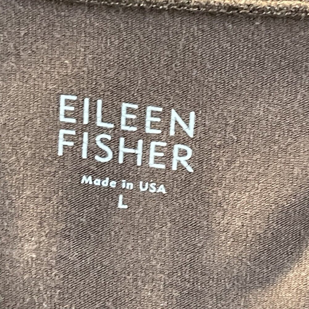 Eileen Fisher Top Womens Large Brown Organic Cotton Stretch Jersey USA Made - Picture 5 of 9